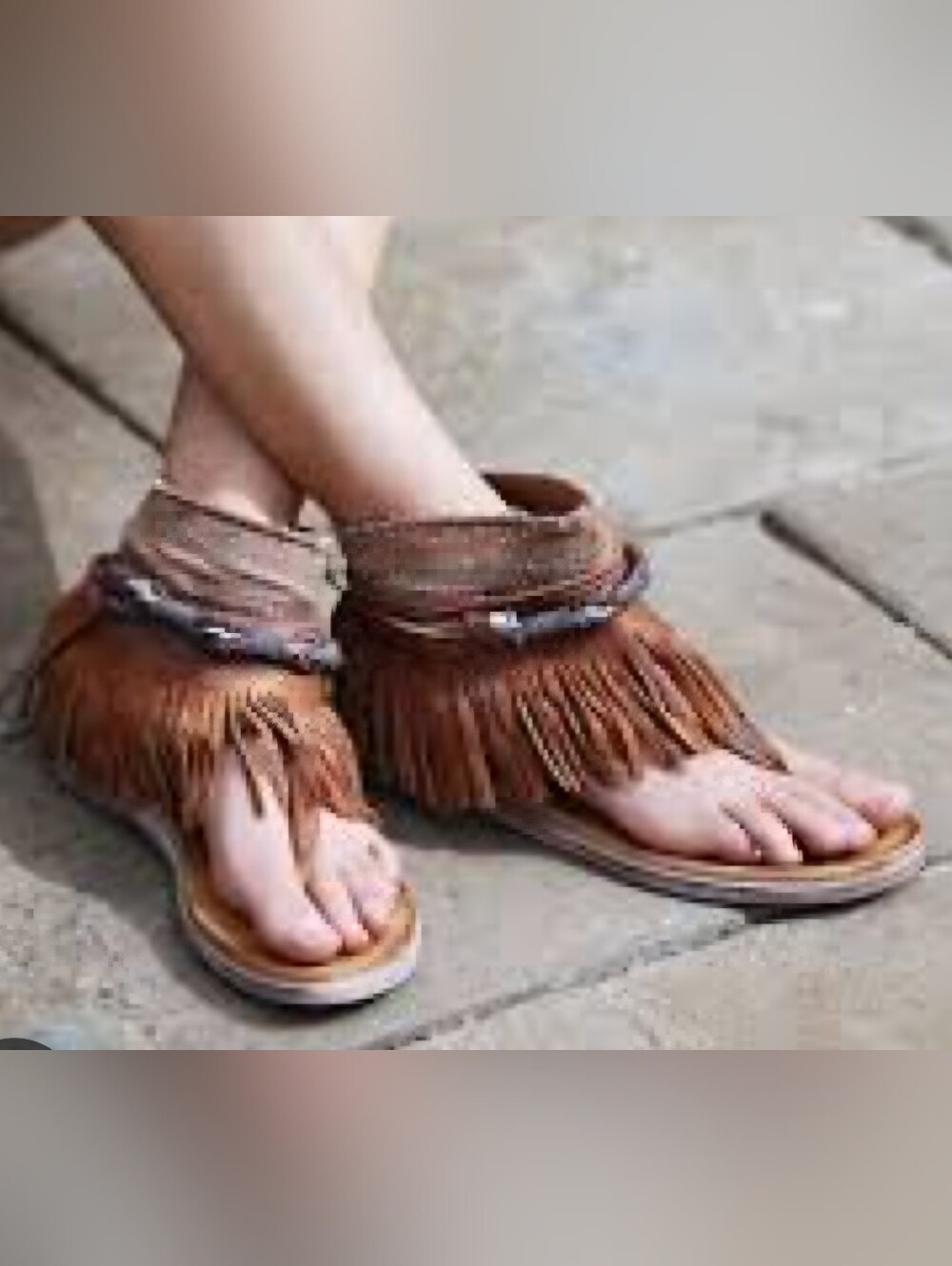 FREE PEOPLE Wonderland Fringe Sandals | Size 37 / US 7 | Made in Spain |Vintage